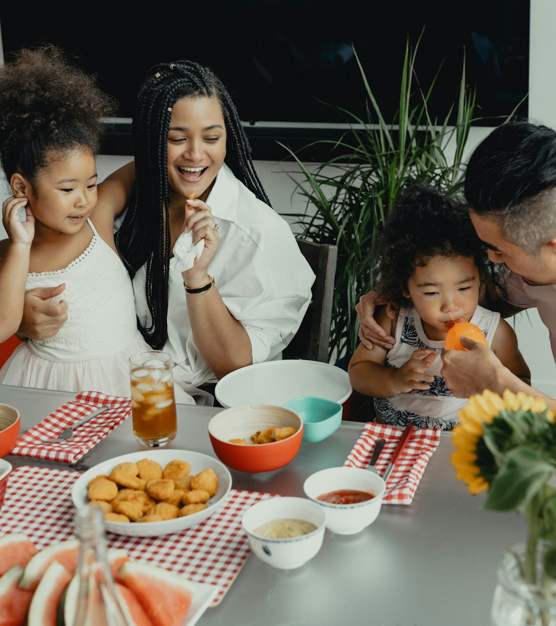 Family saving energy home